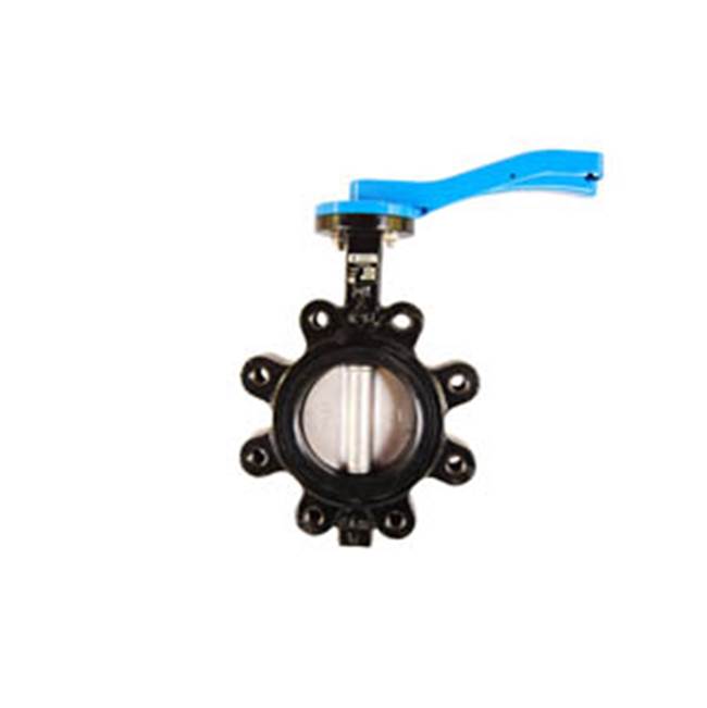 Legend Valve 2-1/2'' T-367SS Ductile Iron Lug Type Butterfly Valve, Stainless SteelDisc, 10 Position Lever Handle -BUNA
