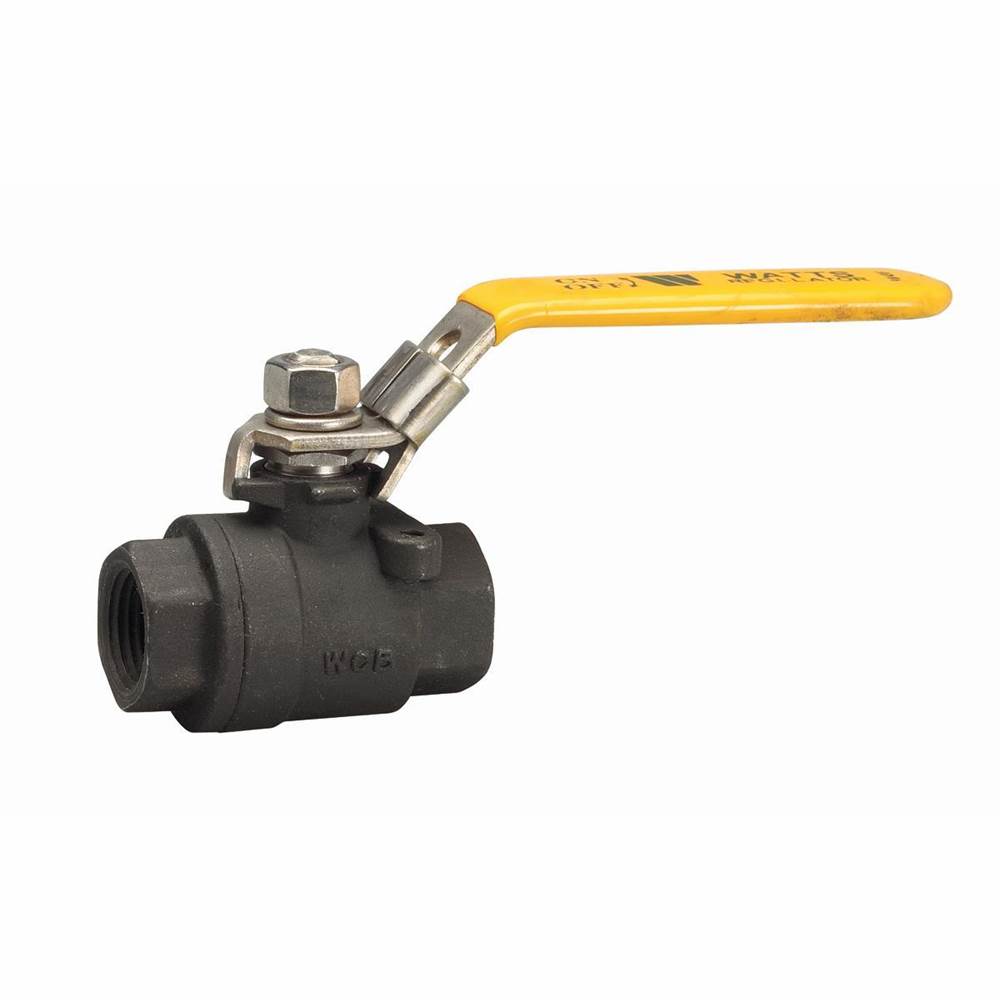Watts 1 IN 2-Piece Full Port Carbon Steel Ball Valve, NPT Threaded End Connection, Lever Handle